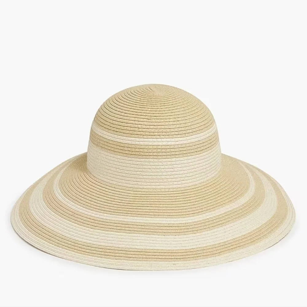 New J.Crew Striped Straw Hat